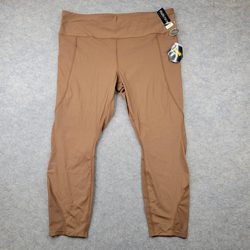 Avia Leggings Womens 22 Brown 3XL Flex Tech‎ 7/8 High Rise Pockets Athletic Yoga